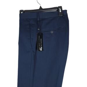 The Mens Store Slim Fit Sateen Dress Pants Sz 30 R Navy Solid Stretch Cotton NWT